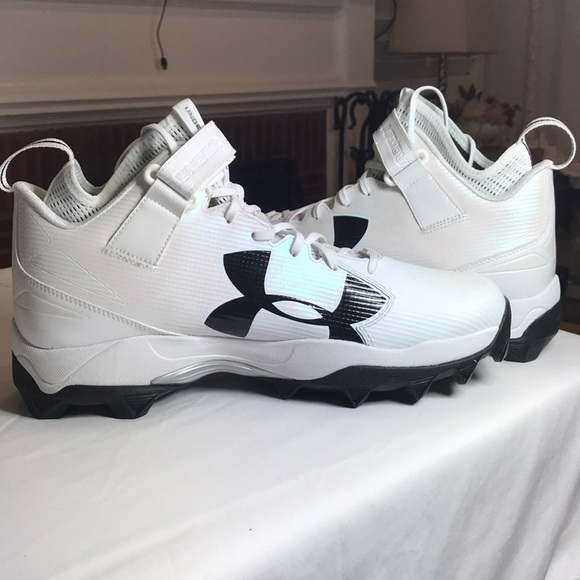 Under Armour white & black cleats SZ 14.5E. NWT - Picture 3 of 8